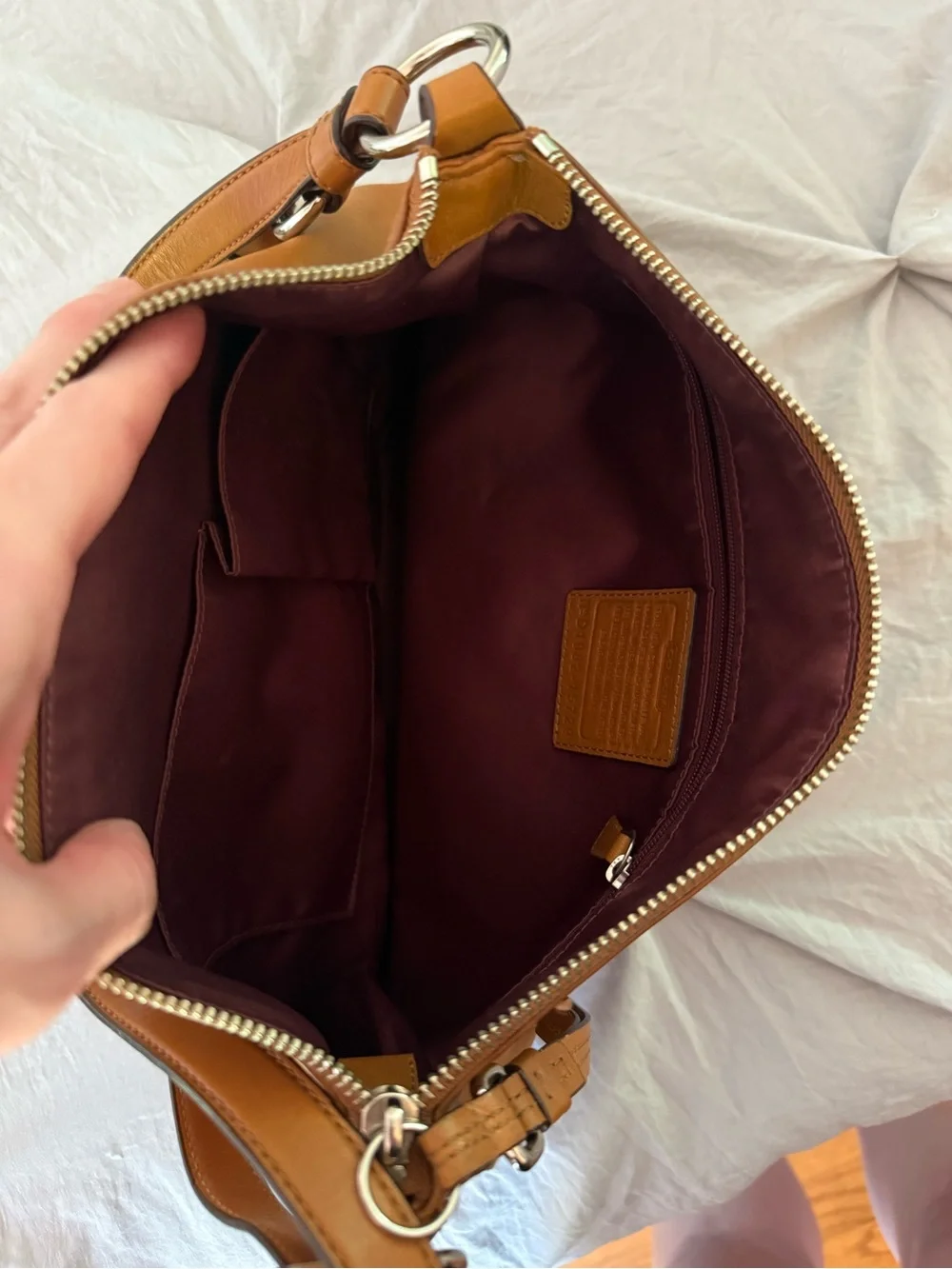 Coach Leather Shoulder Bag - Cognac Brown